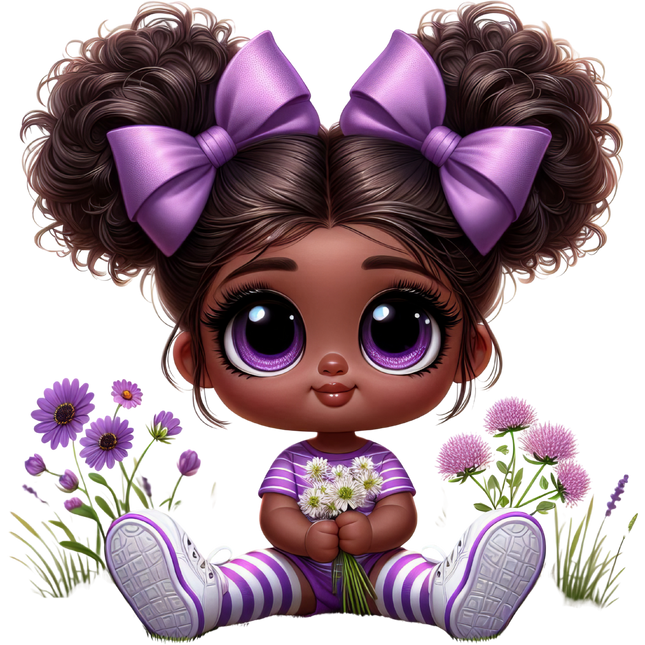 Chibi African Girl #2 – Eco Solvent Heat Transfers Ready to Press Eco Solvent Transfers Style Junction – Custom Digital Designs & Apparel