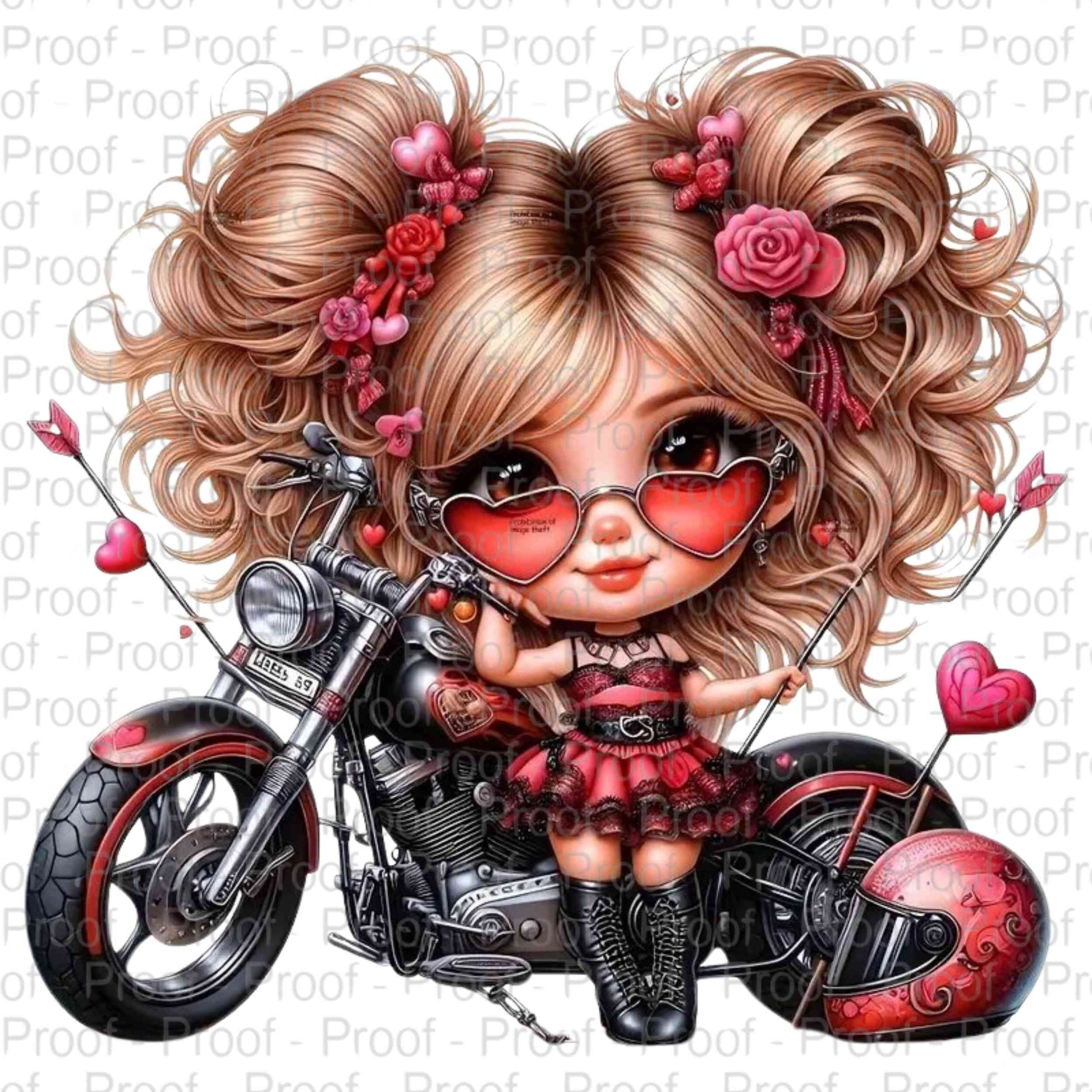 Motorcycle Girl 2-DTF Transfers for Garments – Stunning Apparel Designs for All Fabrics DTF Prints Style-Junction Custom Designs & Prints