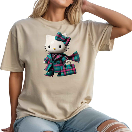 Cute Plaid Kitty PNG Instant Download Stylish Clipart High Resolution Design