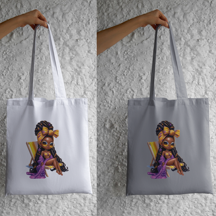 Summer Black Chibi Girl #2 Eco Solvent Heat Transfers & Ready to Press