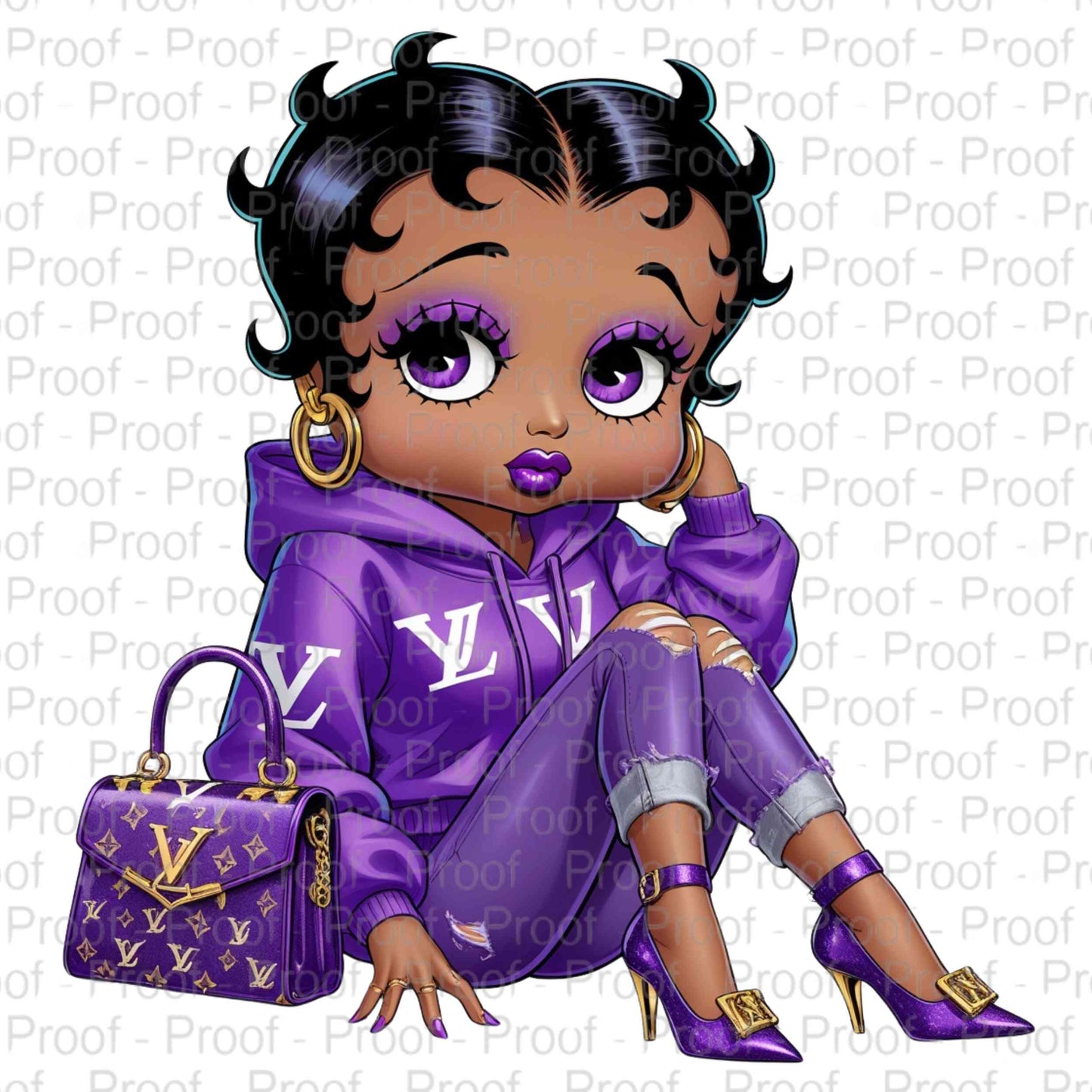 Purple Deva Betty Boop-Exclusive Image Vault Collection-4 Digital Files Digital File Style-Junction Custom Designs & Prints