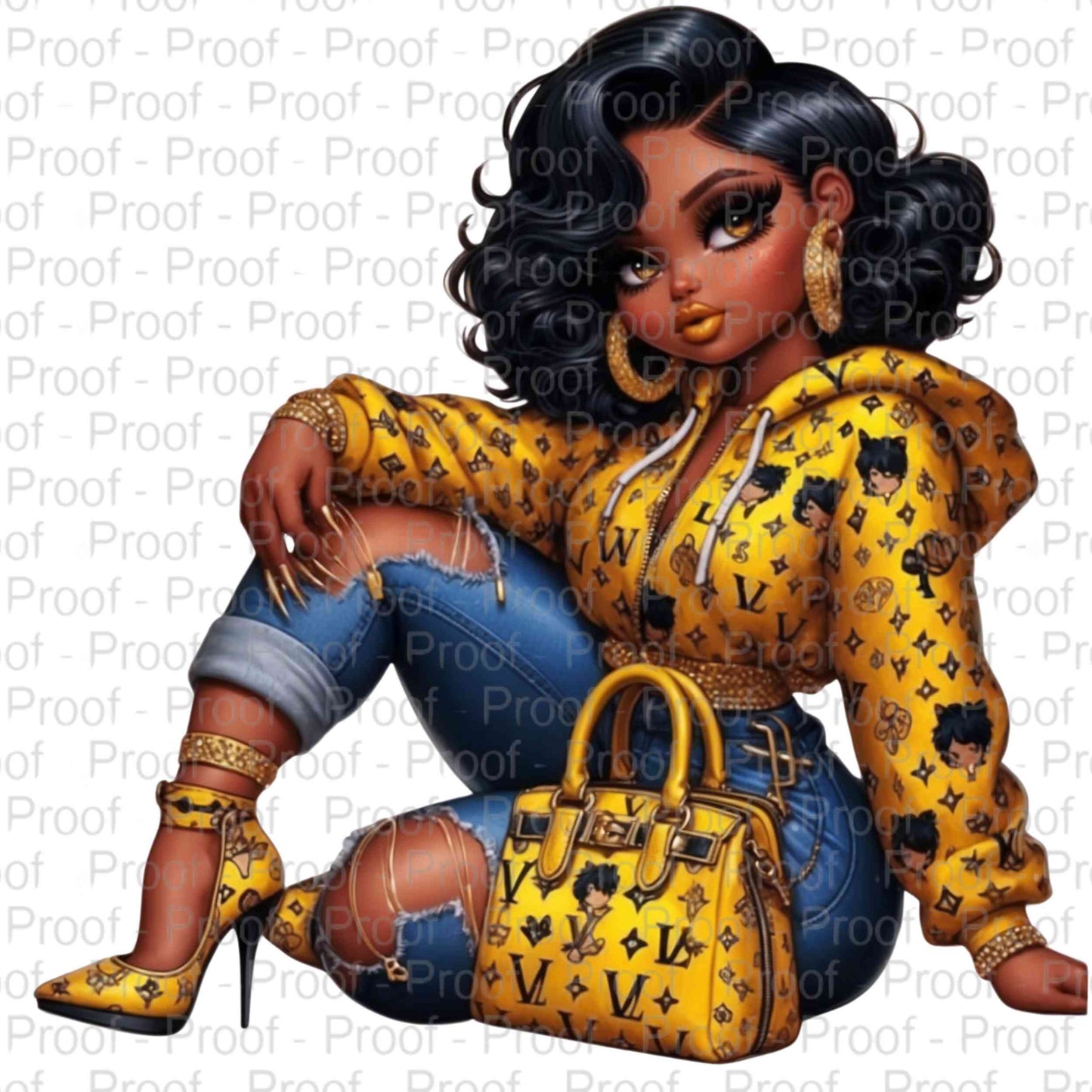 Golden Glam Streetwear Doll-Exclusive Image Vault Collection-4 Digital Files Digital File Style-Junction Custom Designs & Prints