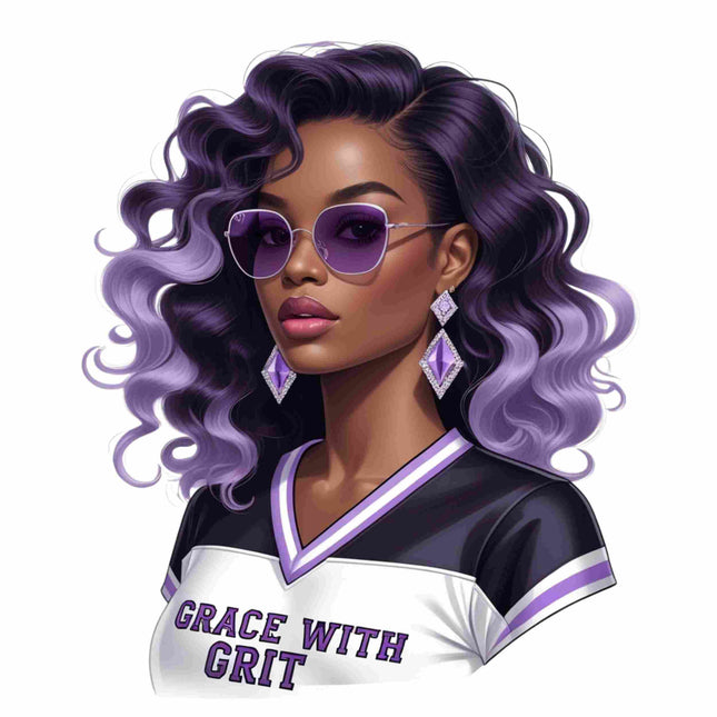 Grace with Grit Purple Fashion Queen – DTF Heat Transfers #2 DTF Transfers Style Junction – Custom Digital Designs & Apparel