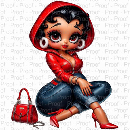 Stylish Urban Doll in Red-Exclusive Image Vault Collection-4 Digital Files Digital File Style-Junction Custom Designs & Prints