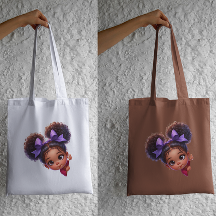 Peekaboo Girls #1 Heat Transfers by Style Junction Custom Digital Designs, featuring a playful girl with curly hair and purple bows.