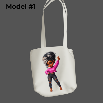 Confident Girl 2pc Bundle PNG featuring stylish curly hair girl in pink sweater and black jeans by Style Junction Custom Digital Designs