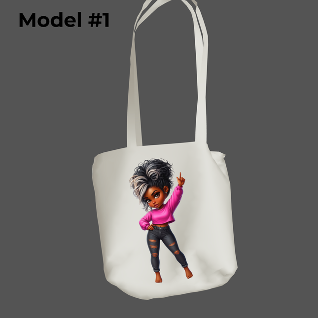 Confident Girl 2pc Bundle PNG featuring stylish curly hair girl in pink sweater and black jeans by Style Junction Custom Digital Designs