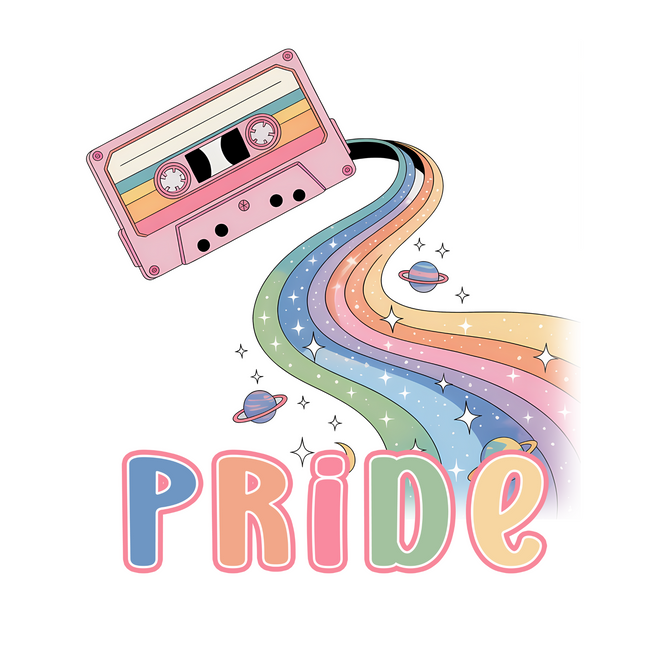 Cassette Pride Trail DTF Heat Transfers DTF Transfers Style Junction – Custom Digital Designs & Apparel
