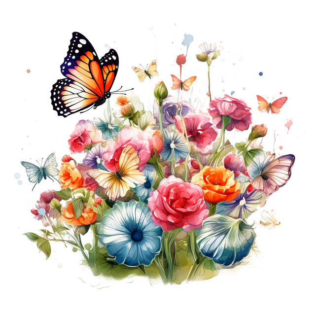 Watercolor Bloom Burst DTF Heat Transfers DTF Transfers Style Junction – Custom Digital Designs & Apparel