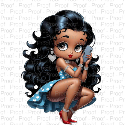 Elegant Betty Boop Red & Blue Glam--Exclusive Image Vault Collection-4 Digital Files Digital File Style-Junction Custom Designs & Prints