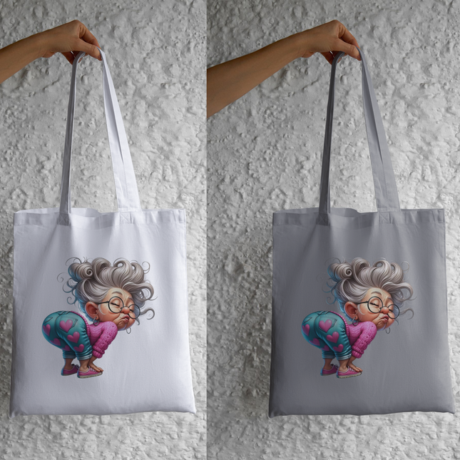 Funny Grandma Cartoon Eco Solvent Heat Transfer by Style Junction Custom Digital Designs, exclusive creative artwork for apparel.