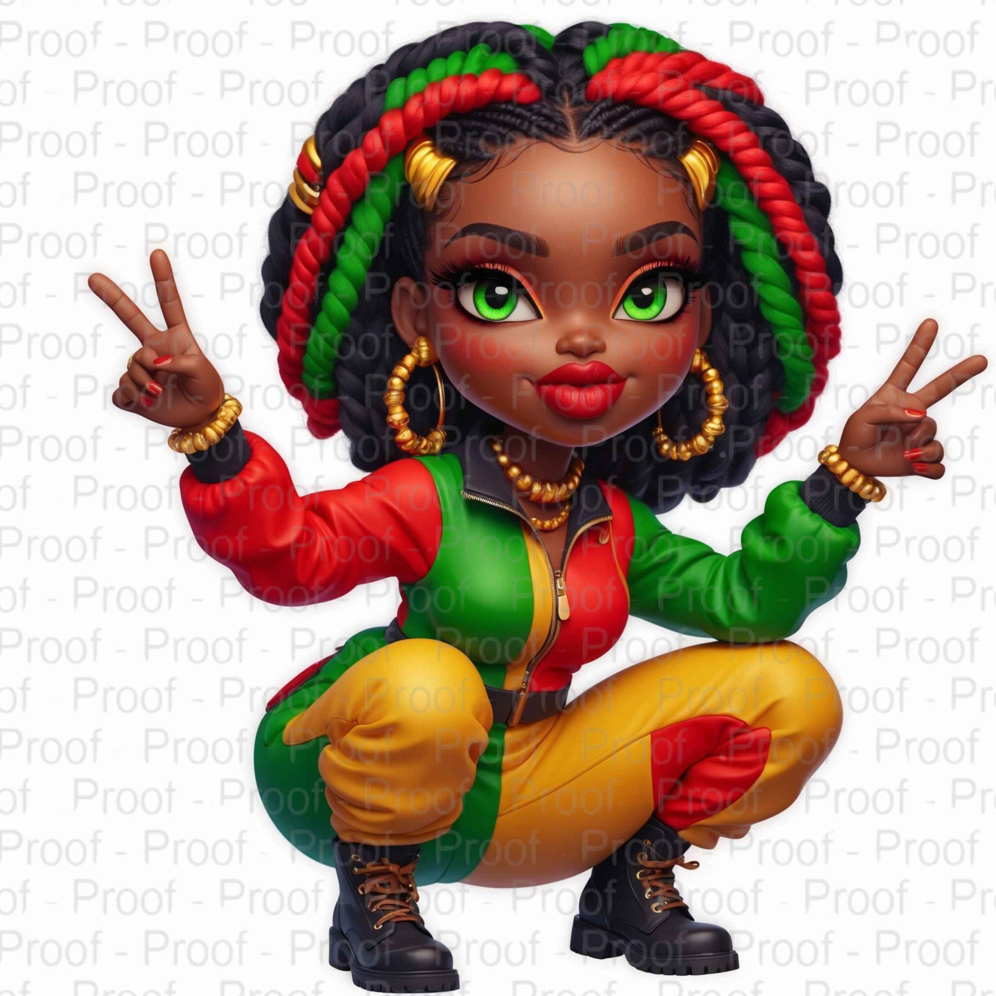 Vibrant Rasta Queens-5 DTF Transfers for Garments – Stunning Apparel Designs for All Fabrics DTF Prints Style-Junction Custom Designs & Prints