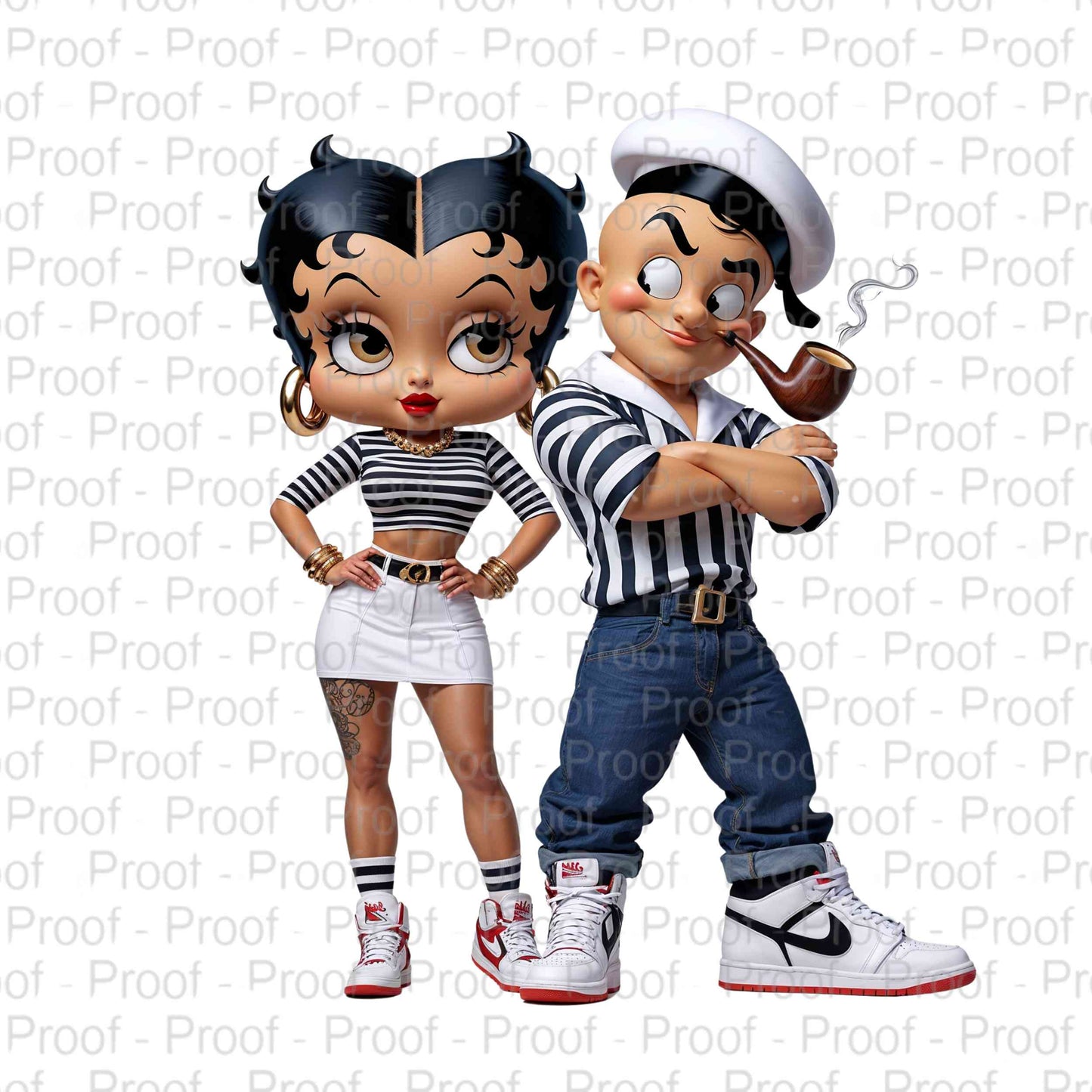 Caucasian Popeye and His Girl--Exclusive Image Vault Collection-4 Digital Files Digital File Style-Junction Custom Designs & Prints