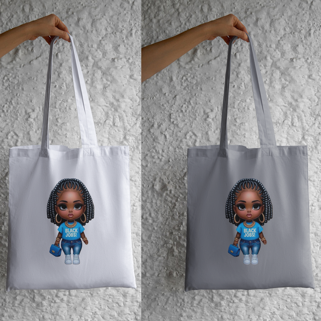 Black Jobs Braided Doll-Vibrant Eco Solvent Heat Transfers & Ready to Press
