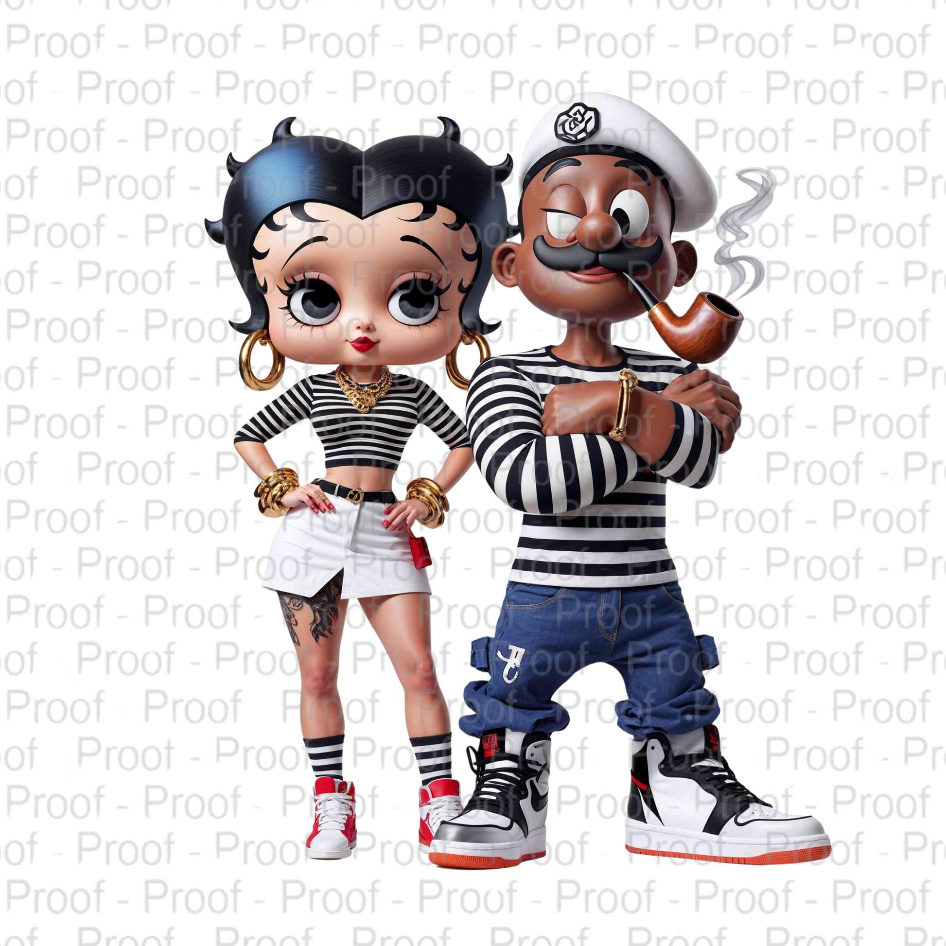 Black Popeye and His Girl-Exclusive Image Vault Collection-4 Digital Files Digital File Style-Junction Custom Designs & Prints