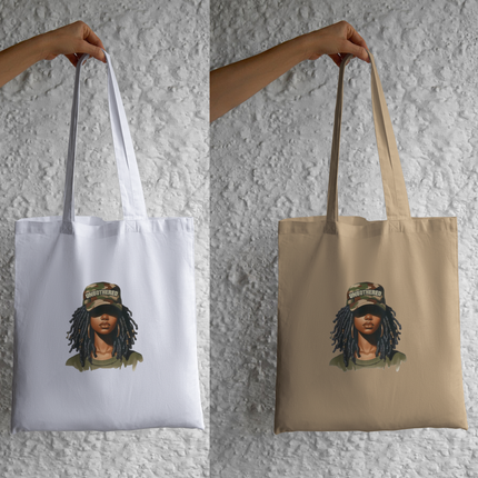 Unbothered Black Woman Camo Hat Locs Eco Solvent Heat Transfers & Ready to Press