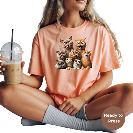 Crazy Cat Squad Heat Transfers 3-Pack, Ready to Press, Vibrant Long-Lasting Prints  (Iron-On Transfers Only)