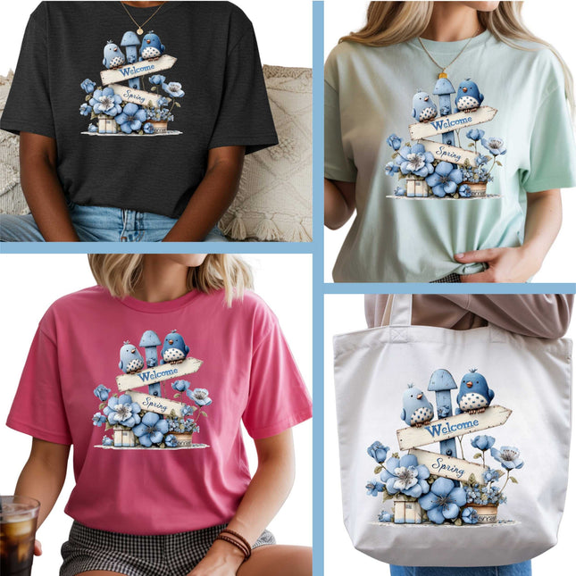 Welcome Spring DIY Craft Kit 9-Piece Creator Bundle Transfers for Shirts, Mugs & Tumblers with Stickers