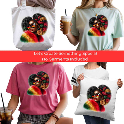 Regal Roots Radiance 6-Pack DIY Bundle – 3 Eco-Solvent Iron-On Heat Transfers + 3 Sublimation Iron-On Heat Transfers, Ready to Press. Bonus: 4 Matching 2-Inch Stickers