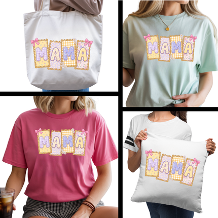 Floral Mama 6-Pack Crafter’s & DIY Bundle – 3 Eco-Solvent + 3 Sublimation Ready-to-Press Iron-On Heat Transfers for T-Shirts, Tote Bags & More, + Bonus 4 Matching 2-Inch Stickers