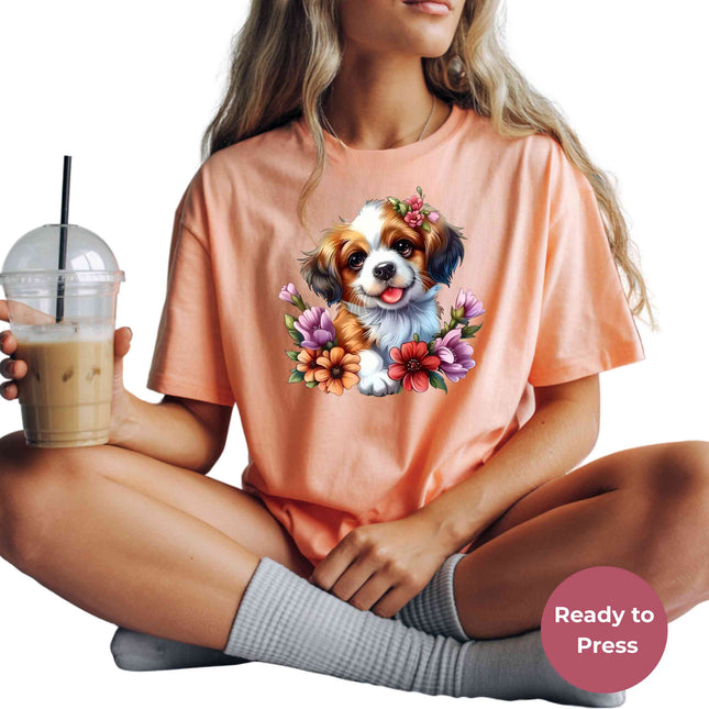 Blossom Pup Joy Heat Transfers 3-Pack, Ready to Press, Vibrant Long-Lasting Prints (Iron-On Transfers Only)