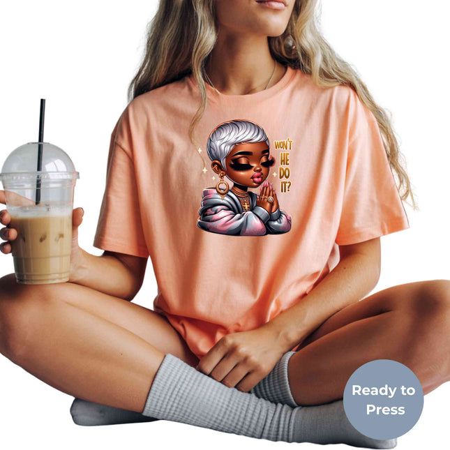 Won't He Do It? Heat Transfers 3-Pack, Ready to Press, Vibrant Long-Lasting Prints (Iron-On Transfers Only)