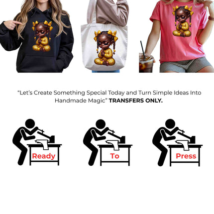 Little Prayer Princess 6-Pack Bundle – 3 Eco-Solvent + 3 Sublimation Iron on Transfers - Ready to Press (Iron on Transfers Only)