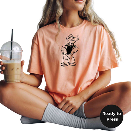 Vintage Cartoon Sailor #2 Heat Transfers 3-Pack, Ready to Press, Vibrant Long-Lasting Prints (Iron-On Transfers Only)