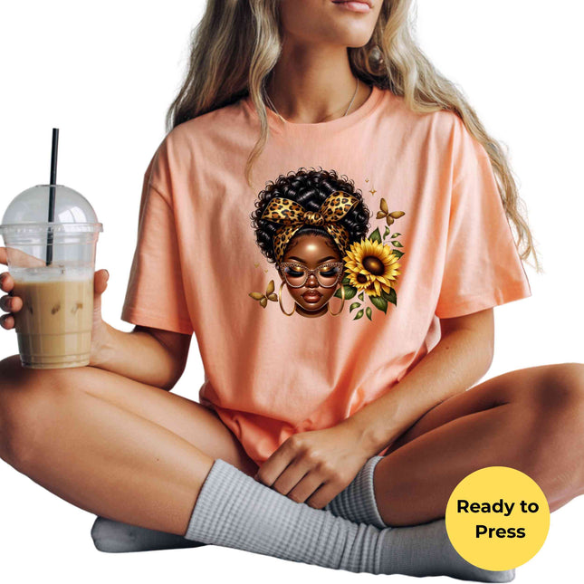 Sunflower Queen Elegance Heat Transfers 3-Pack, Ready to Press, Vibrant Long-Lasting Prints  (Iron-On Transfers Only)