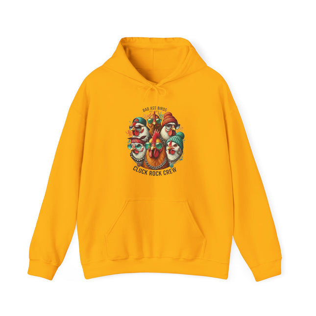 Chicken Crew Vintage Farmhouse Hoodie – "Cluck Rock Crew" Rooster Graphic