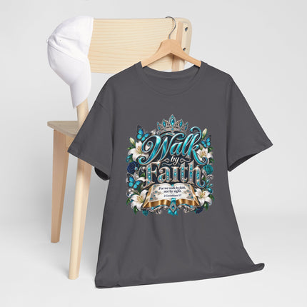 Walk by Faith Christian T-Shirt – Inspirational Scripture Tee (Psalm 119:105)