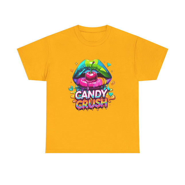 T-Shirt — Candy Crush Colorful Lip & Cherry Graphic Tee