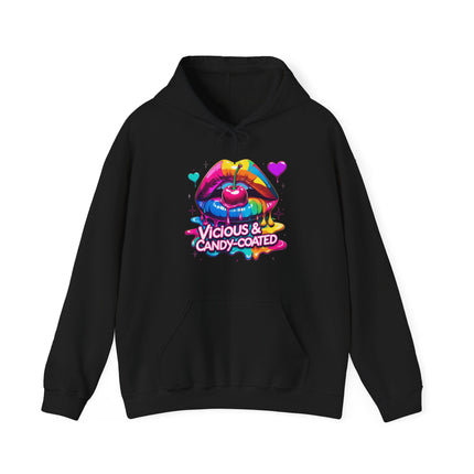 Hoodie — Vicious & Candy-Coated Rainbow Lips Graphic Hoodie