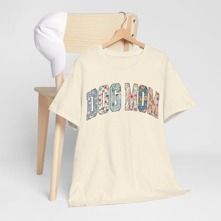 Dog Mom Floral Tee — 'DOG MOM' Arch Graphic T-Shirt, Cute Pet Lover Gift
