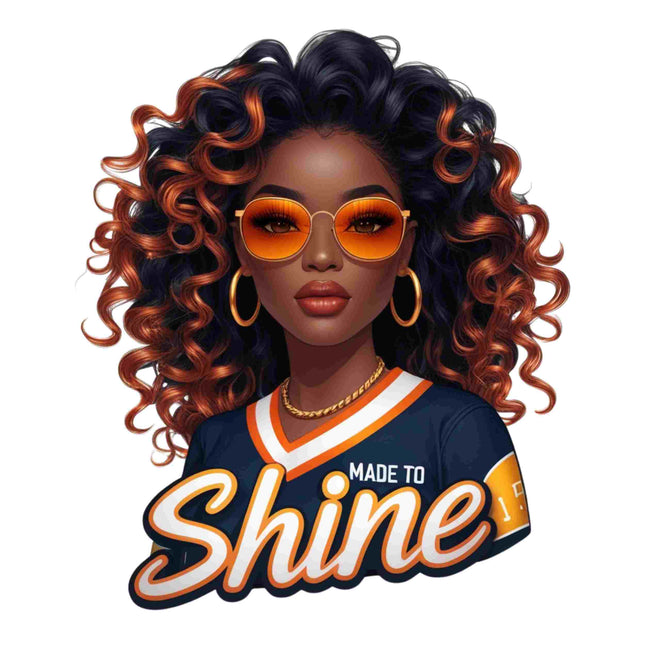 Made to Shine Black Girl Graphic – DTF Heat Transfers #3 DTF Transfers Style Junction – Custom Digital Designs & Apparel