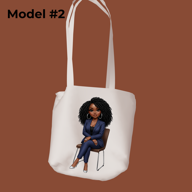 Confident Businesswoman 2pc PNG Bundle by Style Junction Custom Digital Designs featuring a curly-haired woman in navy suit and heels.