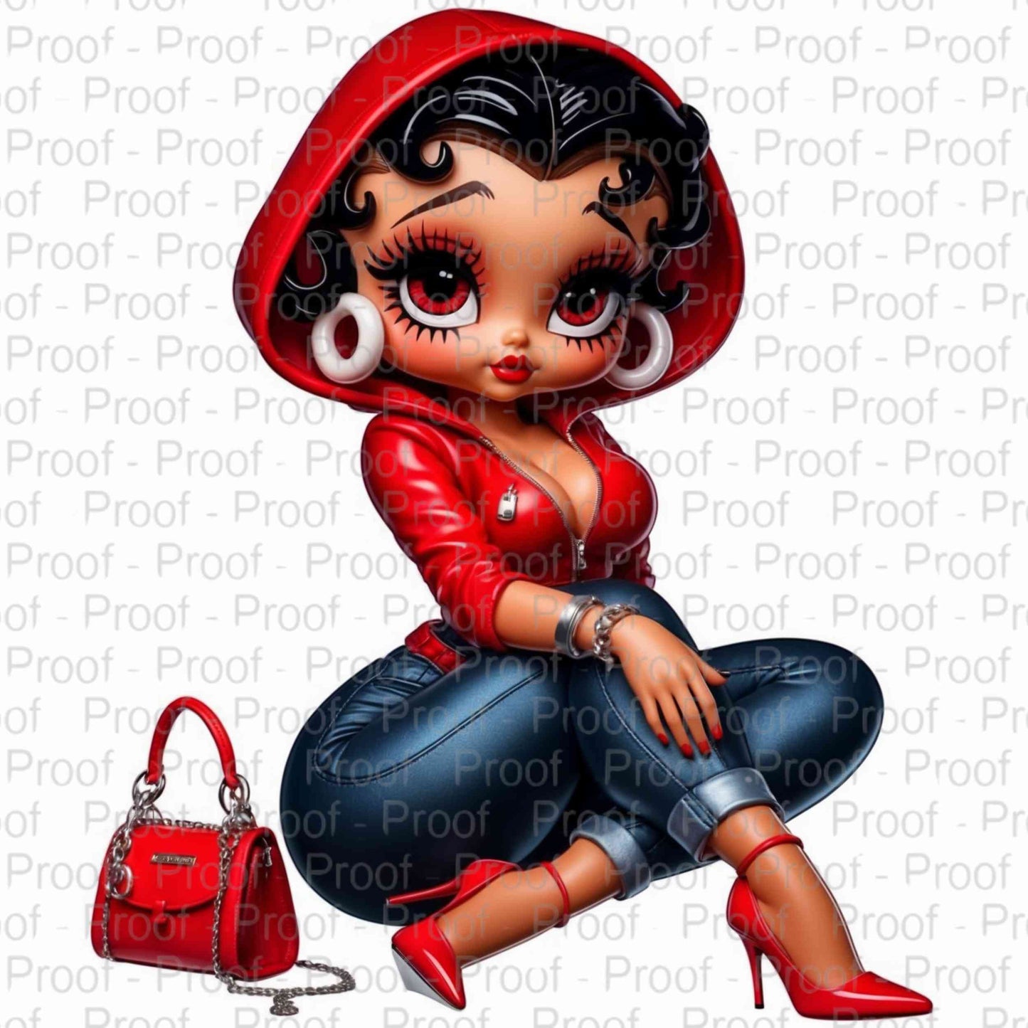 Stylish Urban Doll in Red-Exclusive Image Vault Collection-4 Digital Files Digital File Style-Junction Custom Designs & Prints