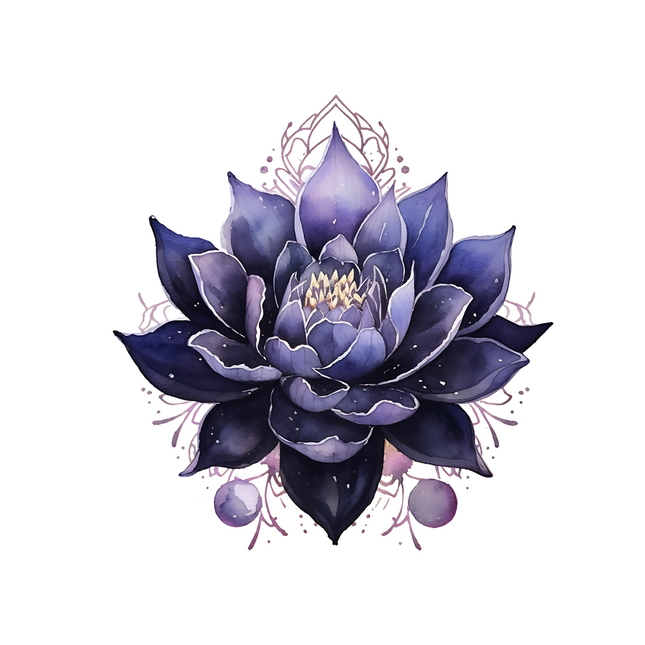 Midnight Lotus Mandala DTF Heat Transfers DTF Transfers Style Junction – Custom Digital Designs & Apparel