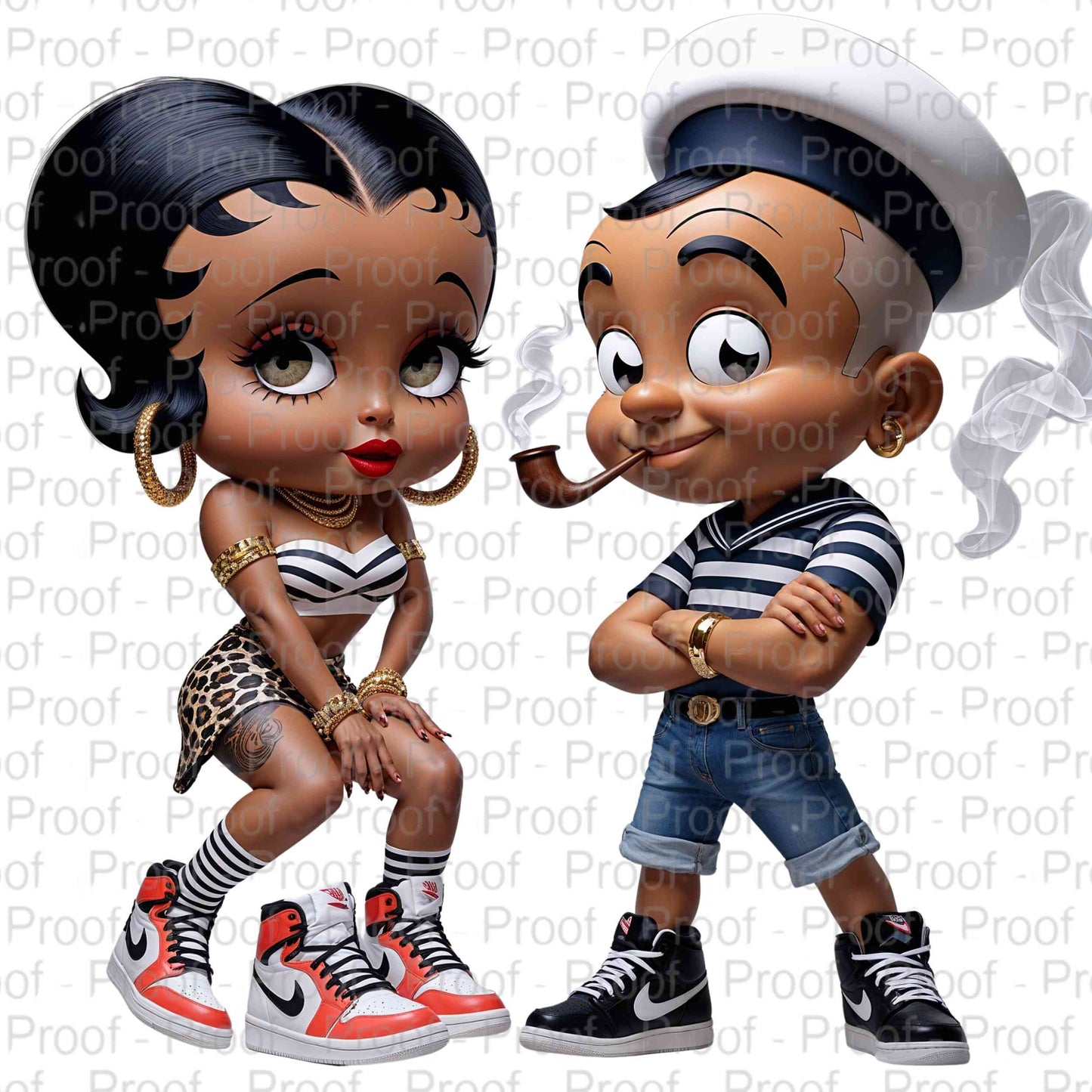 Old School Popeye and His Girl-Exclusive Image Vault Collection-4 Digital Files Digital File Style-Junction Custom Designs & Prints