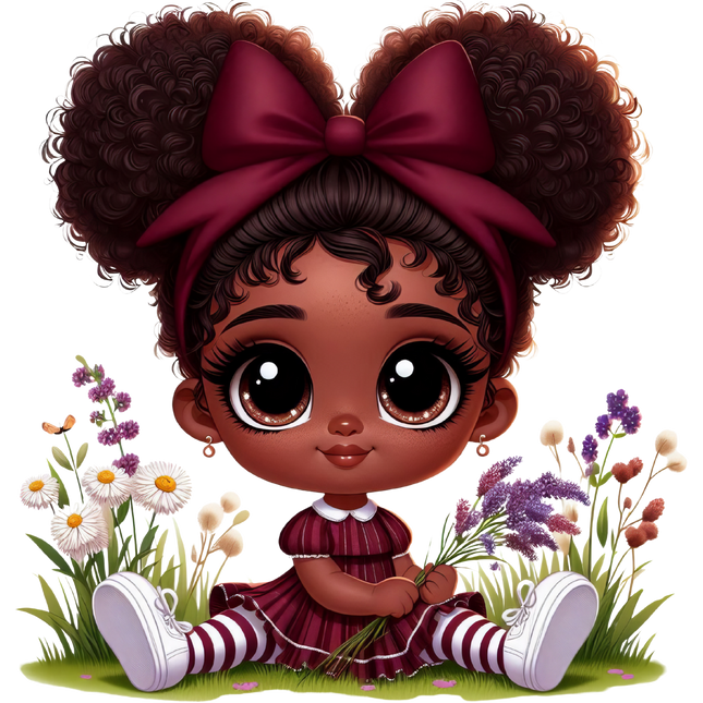 Chibi African Girl #3 – Eco Solvent Heat Transfers Ready to Press Eco Solvent Transfers Style Junction – Custom Digital Designs & Apparel