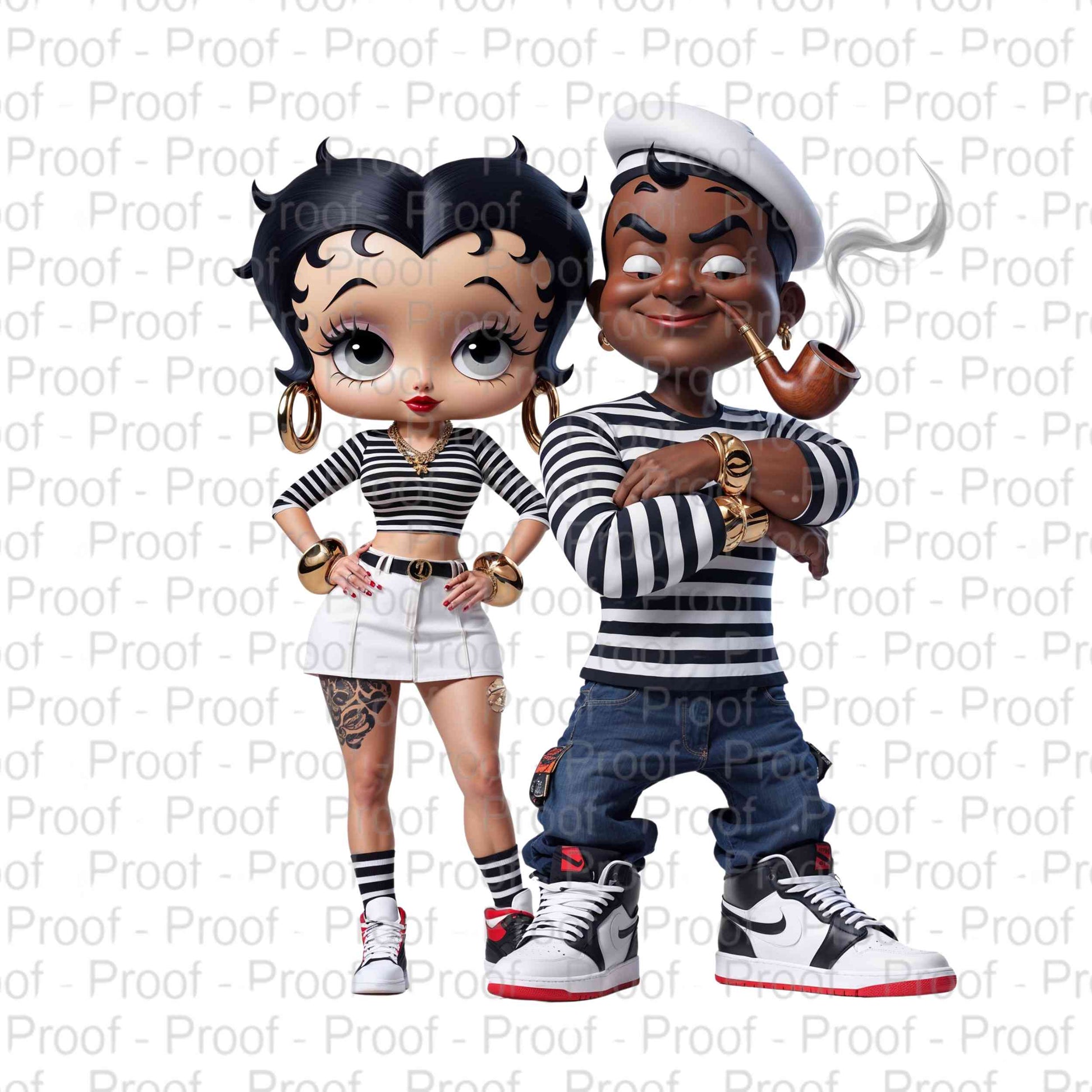 Black Popeye and His Girl-Exclusive Image Vault Collection-4 Digital Files Digital File Style-Junction Custom Designs & Prints