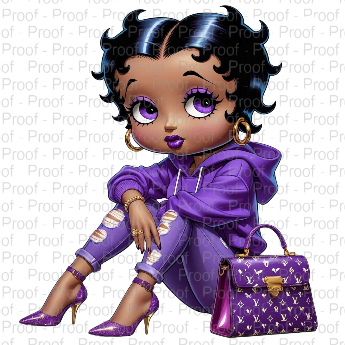 Purple Deva Betty Boop-Exclusive Image Vault Collection-4 Digital Files Digital File Style-Junction Custom Designs & Prints