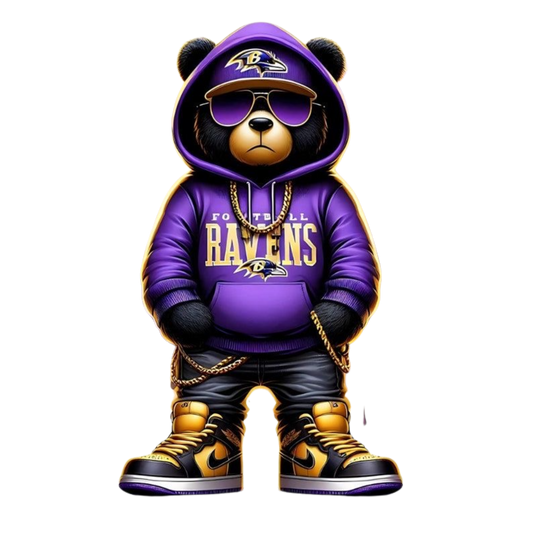 Ravven's Football Bear-Digital Download Digital File Style-Junction Custom Designs & Prints