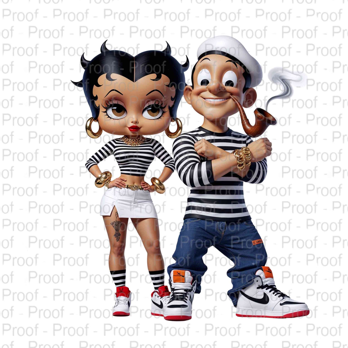 Caucasian Popeye and His Girl--Exclusive Image Vault Collection-4 Digital Files Digital File Style-Junction Custom Designs & Prints