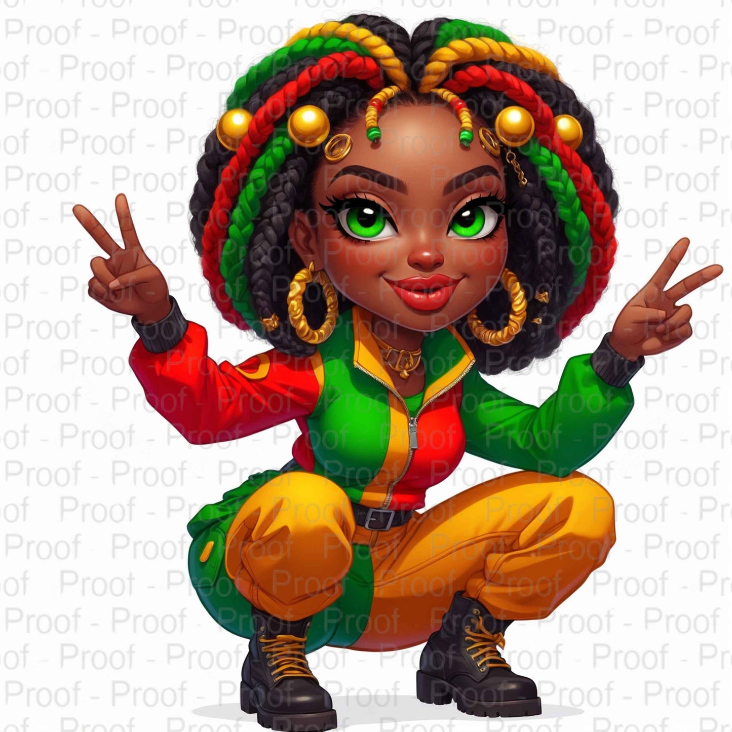 Vibrant Rasta Queens-5 DTF Transfers for Garments – Stunning Apparel Designs for All Fabrics DTF Prints Style-Junction Custom Designs & Prints