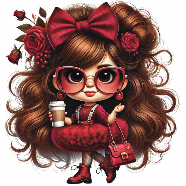 Red Bow Glam Fashion Girl – DTF Heat Transfers #3 DTF Transfers Style Junction – Custom Digital Designs & Apparel