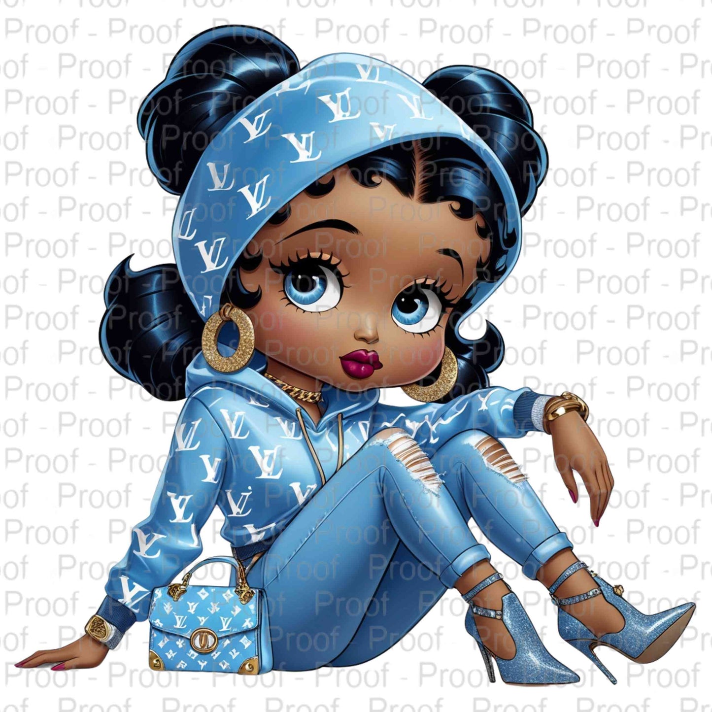 Sophisticated Betty In Blue-Exclusive Image Vault Collection-5 Digital Files Digital File Style-Junction Custom Designs & Prints