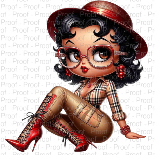 Vintage #3 Chic Fashionista in Plaid--Digital Download Digital File Style-Junction Custom Designs & Prints