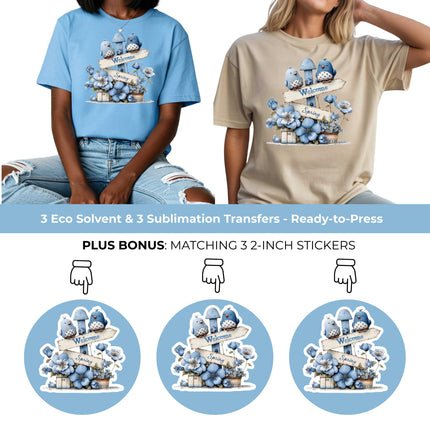 Welcome Spring DIY Craft Kit 9-Piece Creator Bundle Transfers for Shirts, Mugs & Tumblers with Stickers