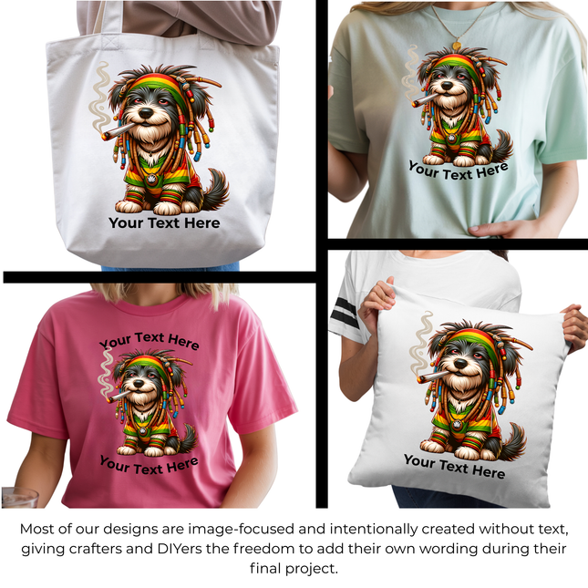 Irie Yorkie Pup 6-Pack Crafter’s & DIY Bundle – 3 Eco-Solvent + 3 Sublimation Ready-to-Press Iron-On Heat Transfers for T-Shirts, Tote Bags & More, + Bonus 4 Matching 2-Inch Stickers